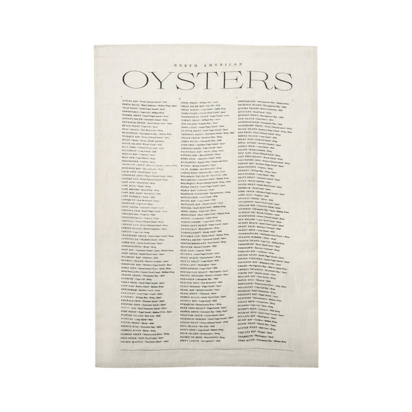 Oyster List Tea Towel From Dear Keaton