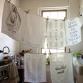 Oyster List Tea Towel Styled