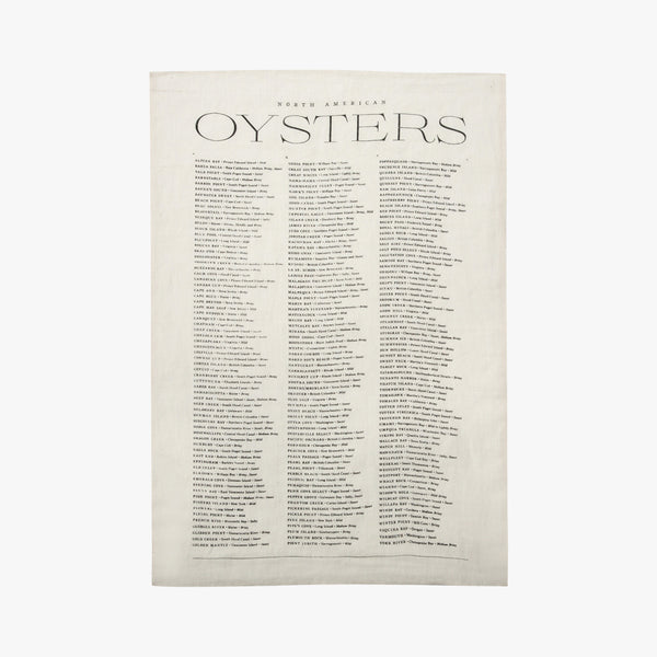 Oyster List Tea Towel