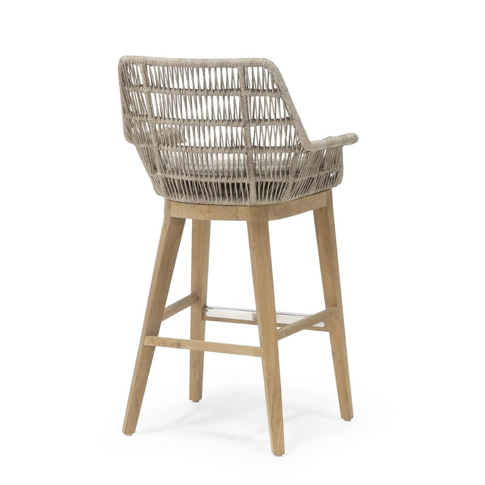 Palecek Loretta Outdoor Bar Stool Back View