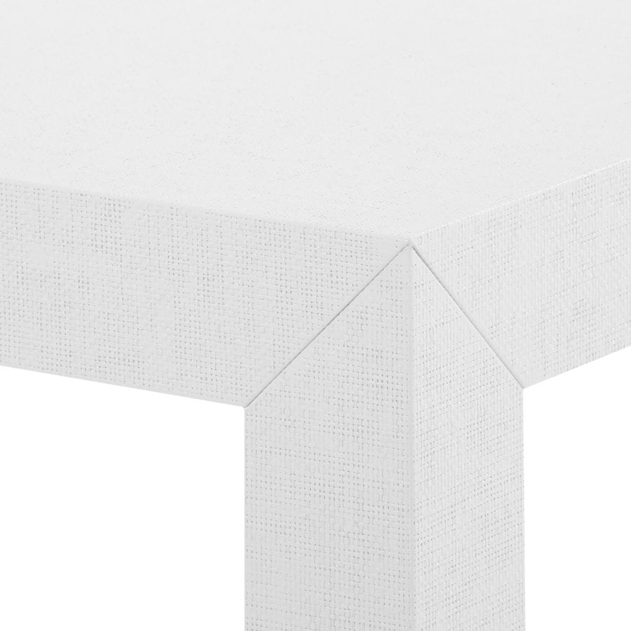 Parsons White Grasscloth Console Closeup
