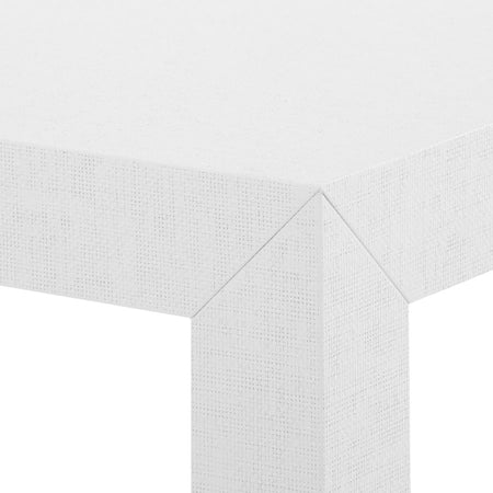 Parsons White Grasscloth Console Closeup