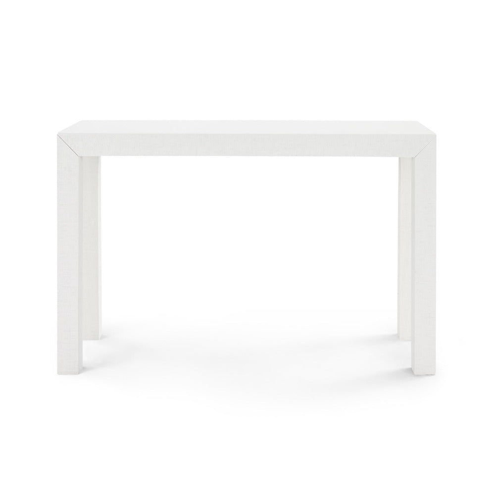 Parsons White Grasscloth Console