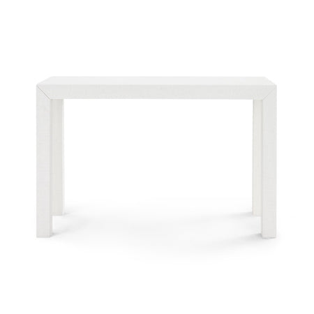 Parsons White Grasscloth Console