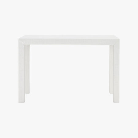 Parsons White Grasscloth Console