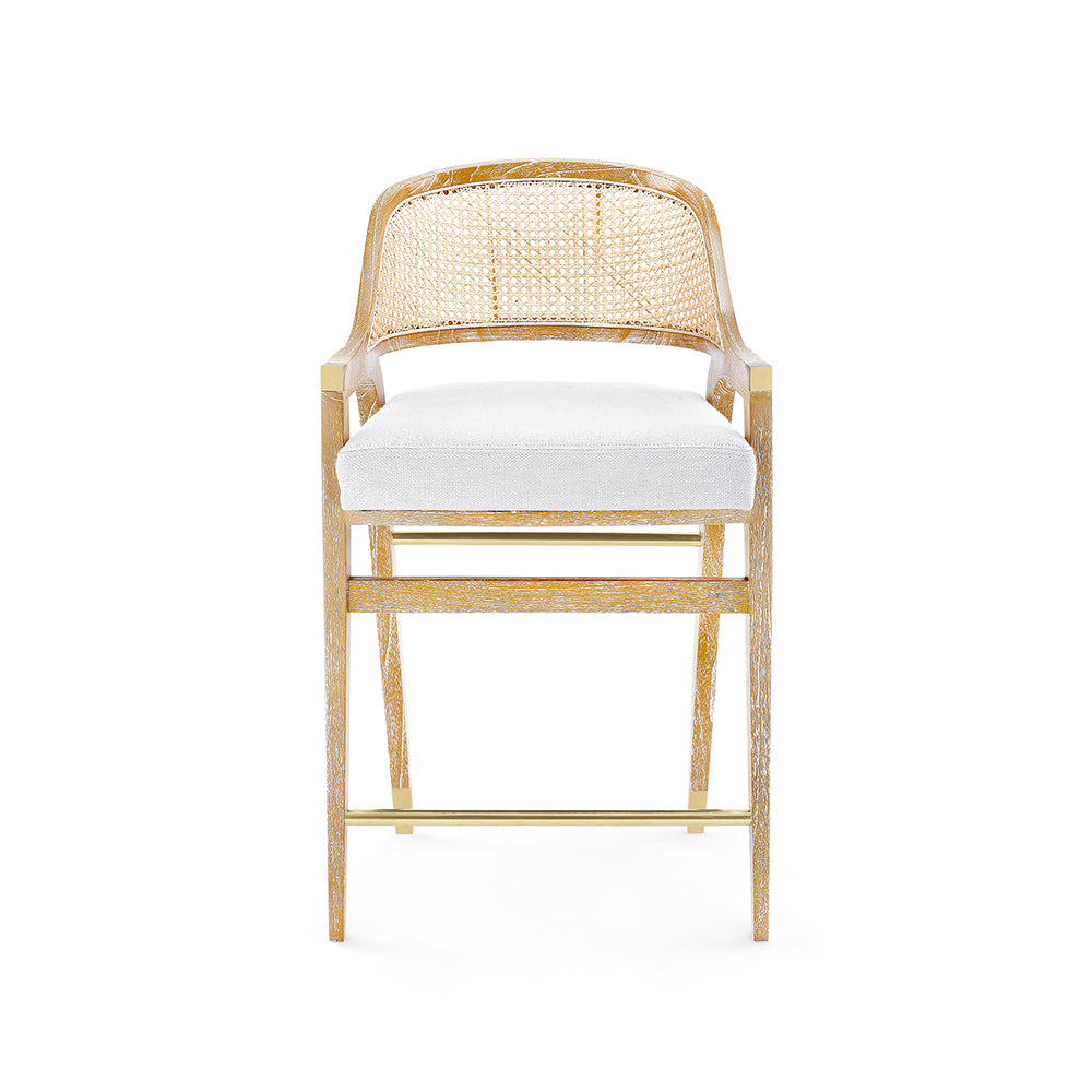 Pascal Cane Counter Stool Front View