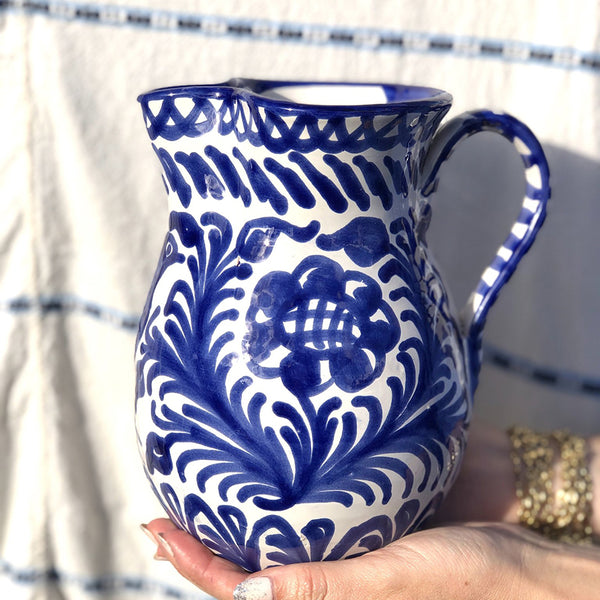 Marbled Blue Swirl Small Ceramic Pitcher‍ — CASA PLETÓRICA Handmade Spanish  ceramics