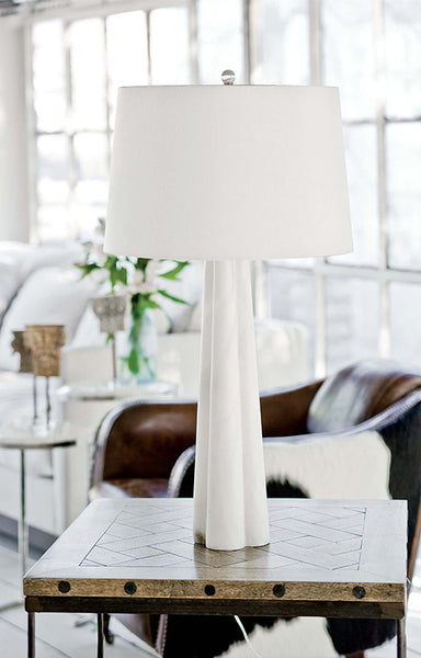 Quatrefoil Alabaster Large Table Lamp Styled