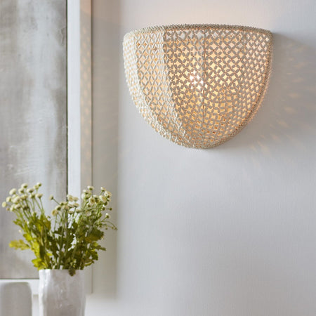Hand Beaded Palecek Quinn Sconce Styled