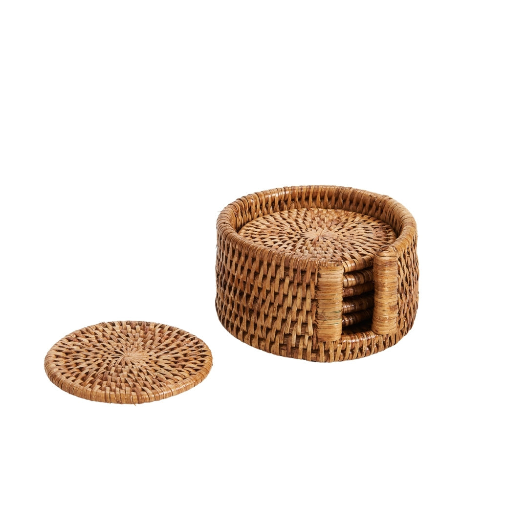 Rattan Coaster Set Dear Keaton