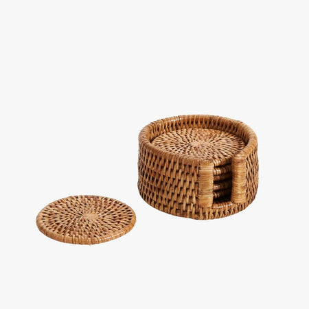 Rattan Coaster Set