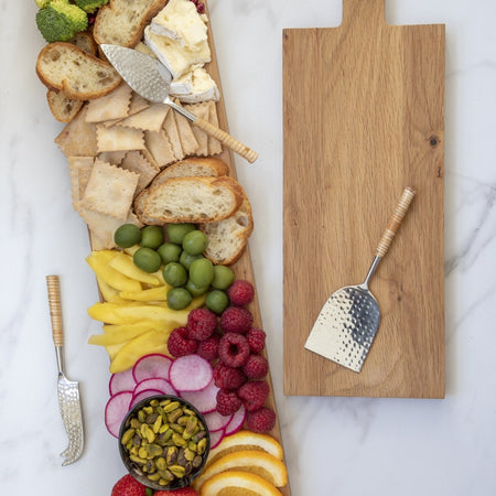 Rattan Wrapped Cheese Knives Styled