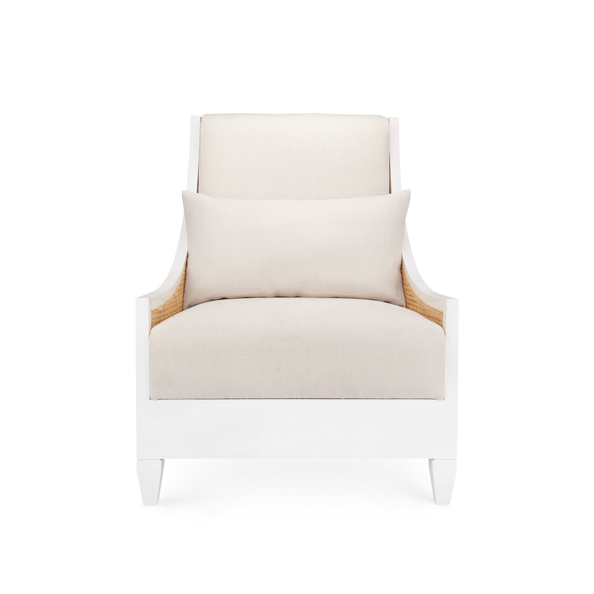 Regan White Club Chair Front View