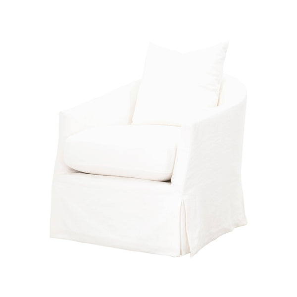 Resnick Cream Slipcover Swivel Club Chair Angle