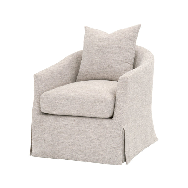 Resnick Mineral Slipcover Swivel Club Chair Angle
