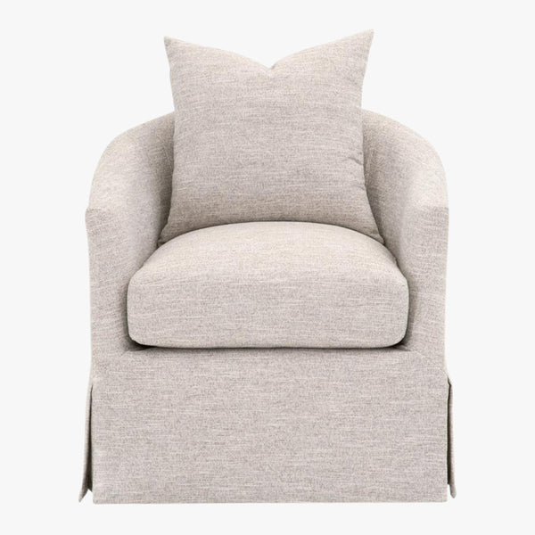 Resnick Mineral Slipcover Swivel Club Chair