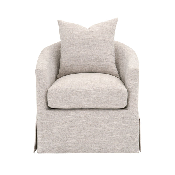 Resnick Mineral Slipcover Swivel Club Chair