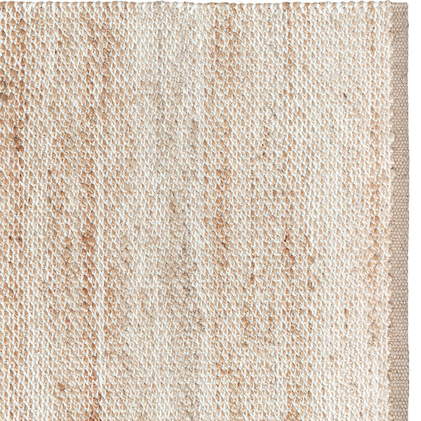 Ridge Weave White Wool and Hemp Mat Closeup