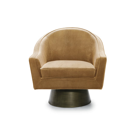 Rivers Velvet Swivel Chair Front View