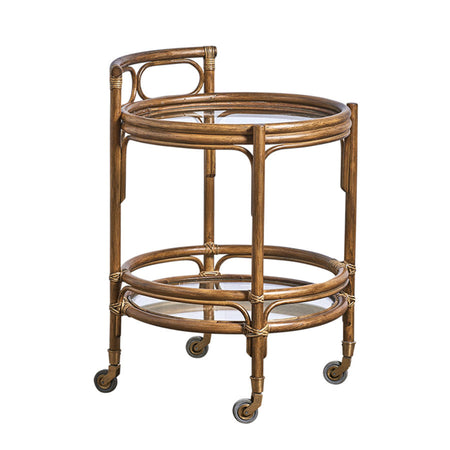 Romeo Antique Finish Rattan Bar Cart From Dear Keaton