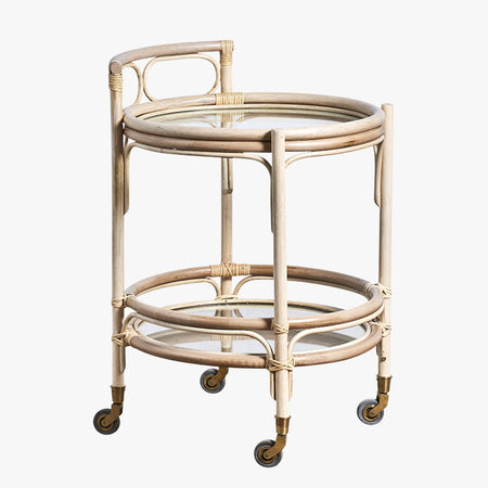 Romeo Natural Rattan Bar Cart