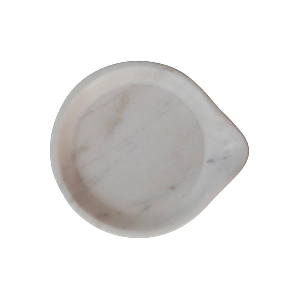 Round Marble Spoon Rest Top View