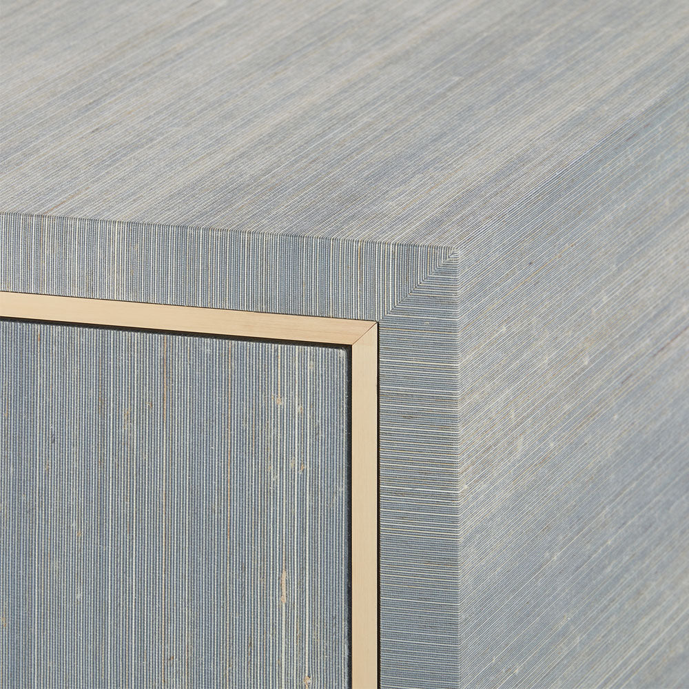 Sadie Slate Blue Chest Champagne Details