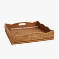 Scalloped Rattan Tray