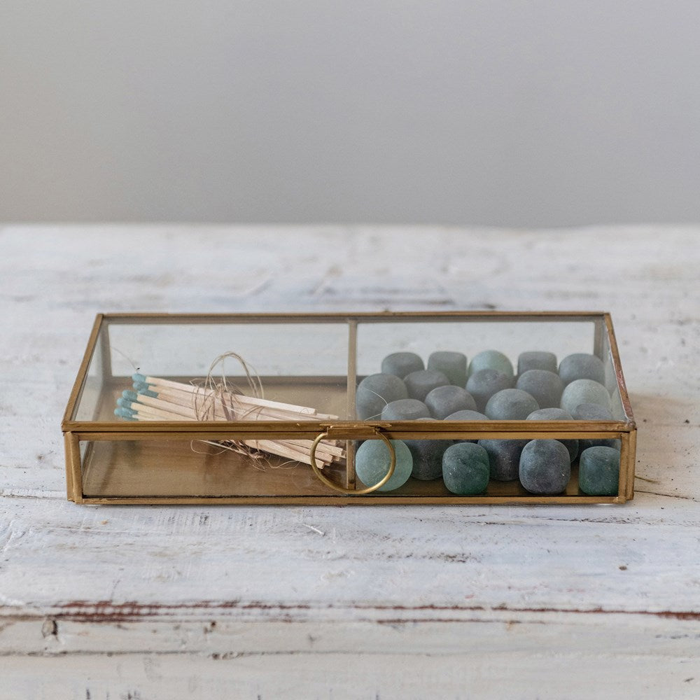 Small Glass Box Design Small Brass & Glass Display Box - Decorative Accents - Dear Keaton