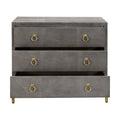 Smith Grey Shagreen Nightstand Open View
