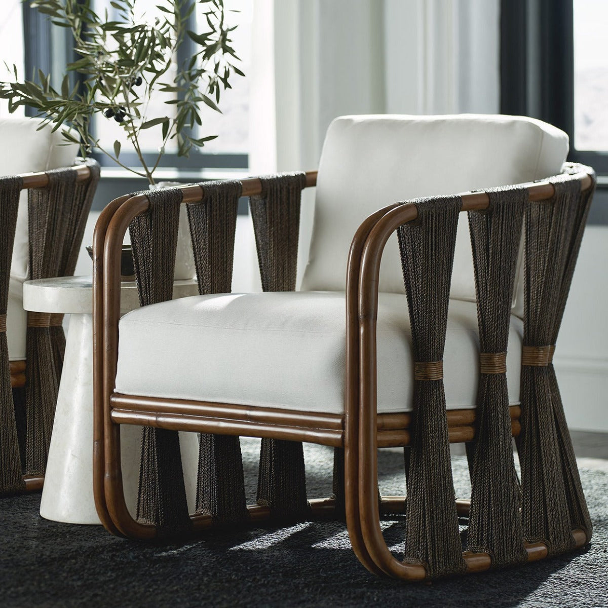 Strings Attached Espresso Lounge Chair Styled