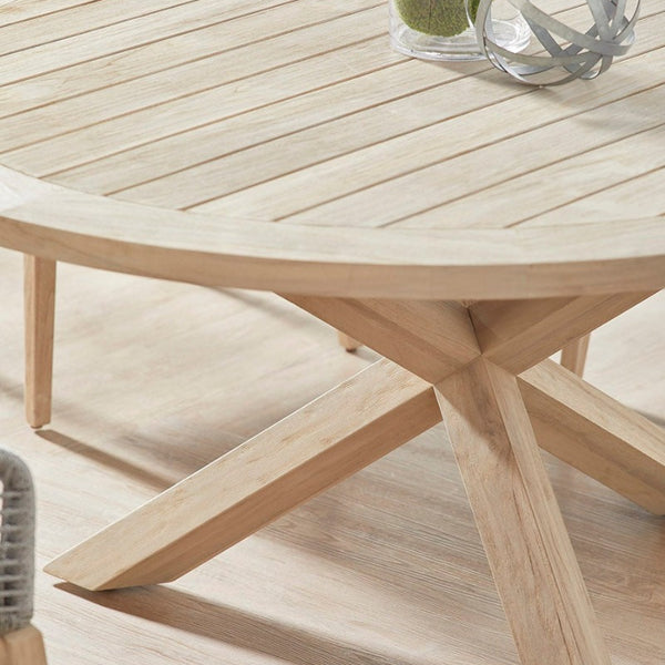 Sumatra Round Outdoor Dining Table Styled Close Up