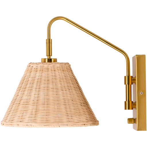 Tinsley Rattan Sconce Side View