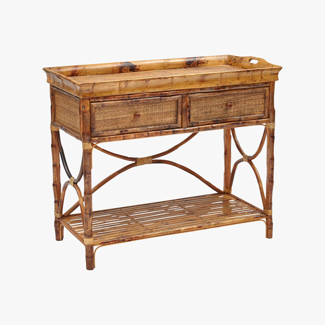 Tortoise Bamboo Serving Console - Shop Rattan Consoles