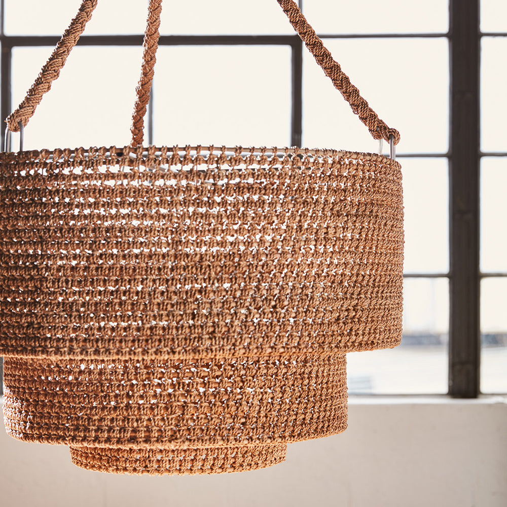 Palecek Veranda Woven Pendant Light Styled