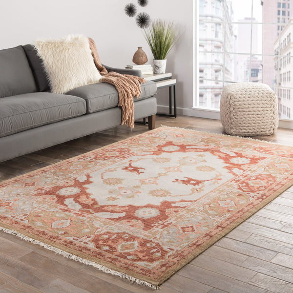 Verzano Coral Wool Rug Styled