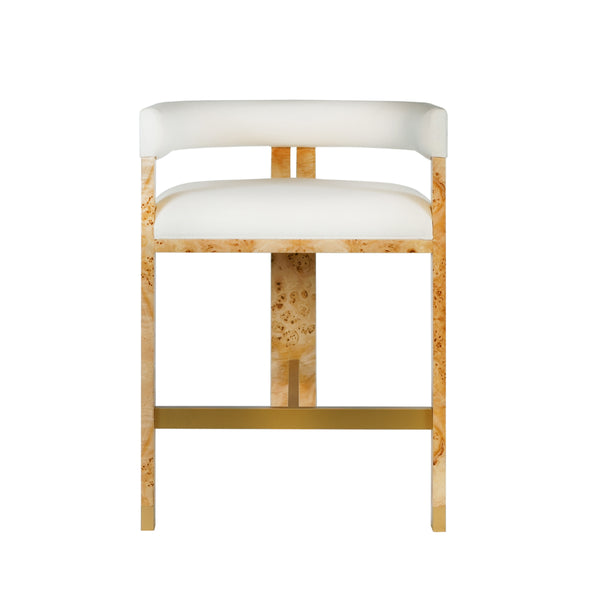 Lexi Burl Counter Stool Front View