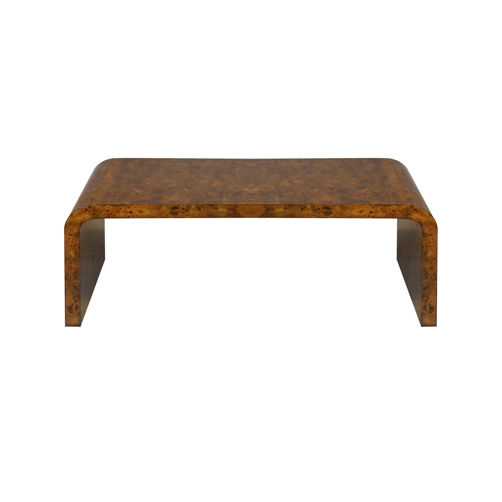 Waterfall Dark Burlwood Coffee Table Front View