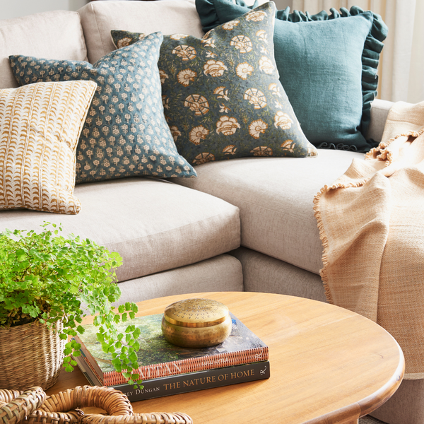 Teal pillows for sales sofa