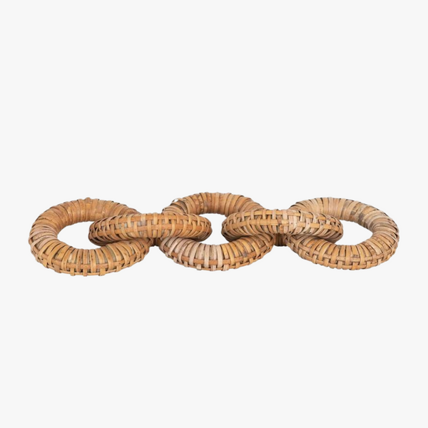 Rattan Wrapped Wood Chain Links