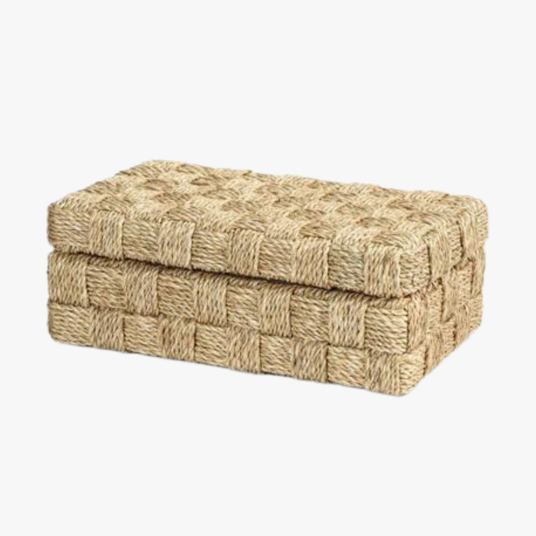 Hot Rope Box Abaca Rope Box - Decorative Storage Boxes for Coffee Table or Shelves