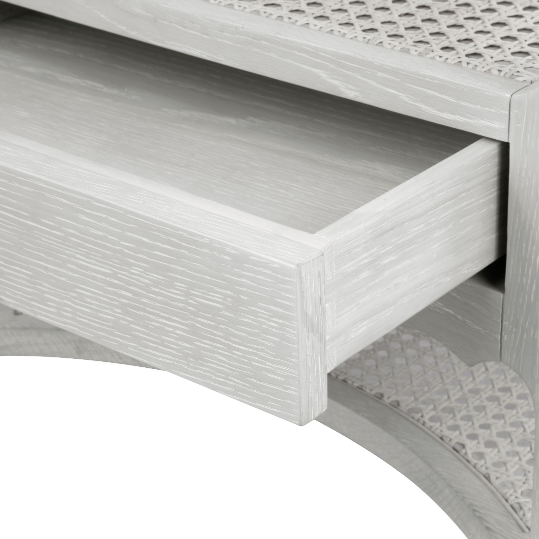 Alice Soft Grey Side Table Drawer Details