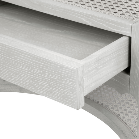 Alice Soft Grey Side Table Drawer Details