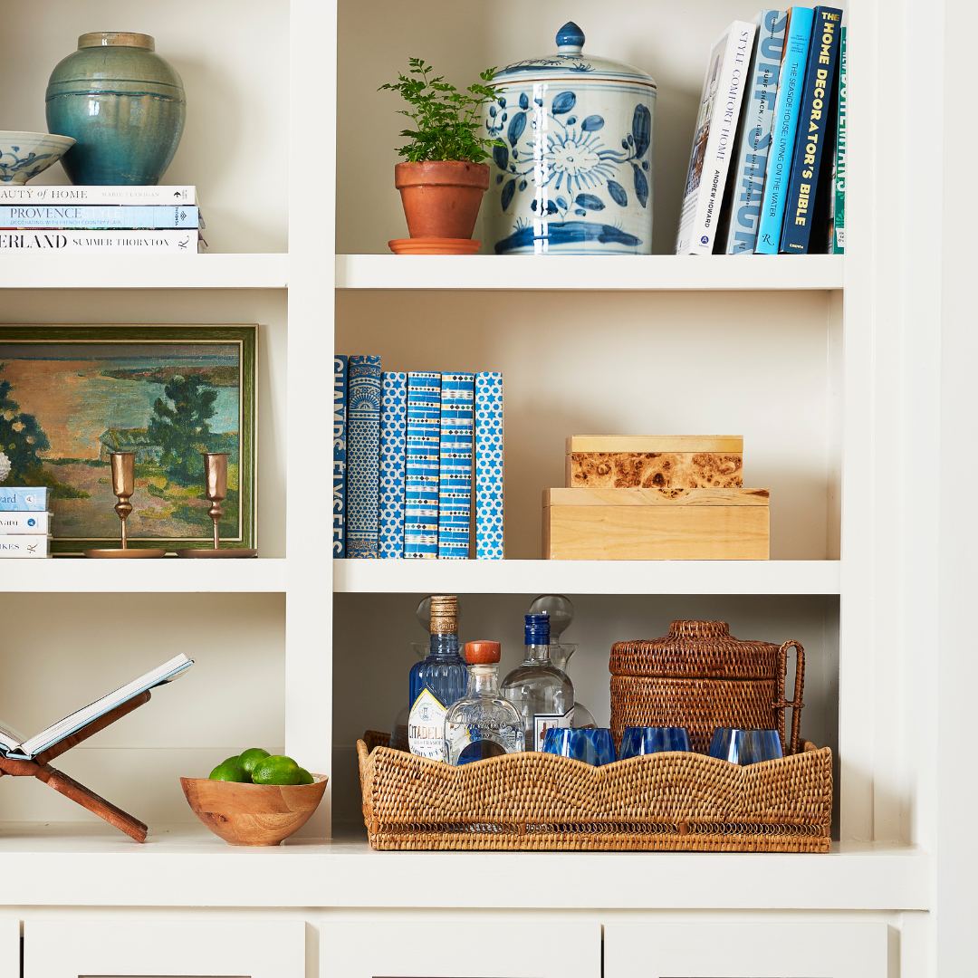 Abel Small Candlestick Styled on Shelves