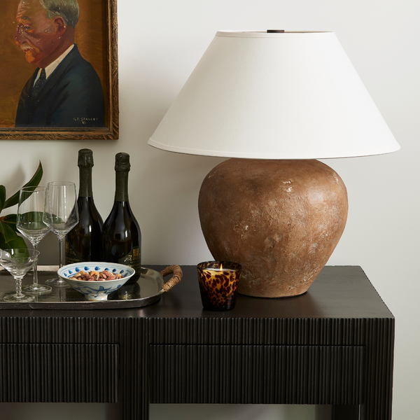 Carson Table Lamp Styled on Conrad Console - Dear Keaton