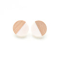 White Resin Circle Earrings