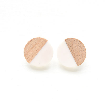 White Resin Circle Earrings