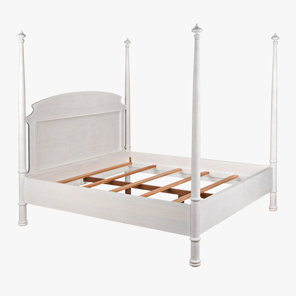 White Douglas Bed with wood slats