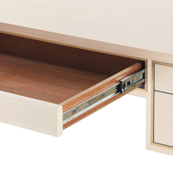 Williams Blanched Oak Desk Open DrawerView