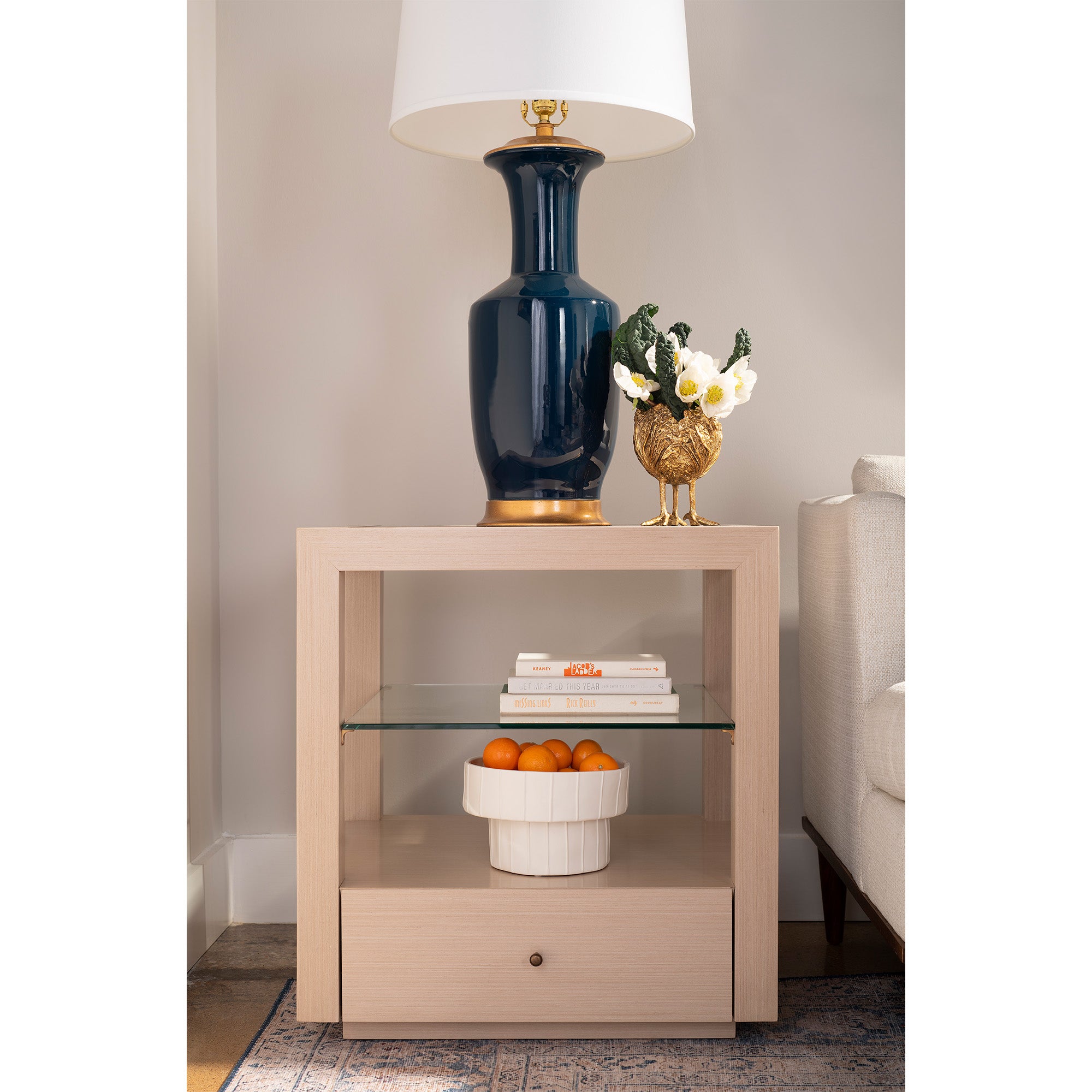 Williams Blanched Oak Side Table Styled